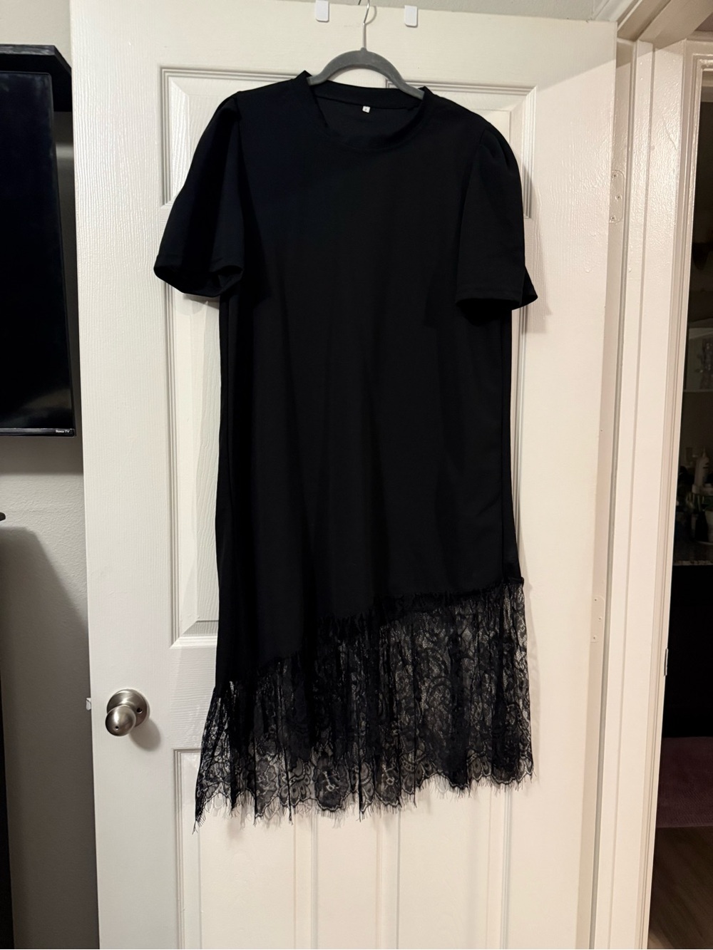 Black Lace-Hem Women's Dress
